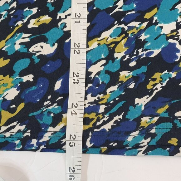Travel Smith Top, Women S, Blue, Tan, Black Abstract Print, SS, Polyester, EUC - Picture 12 of 12